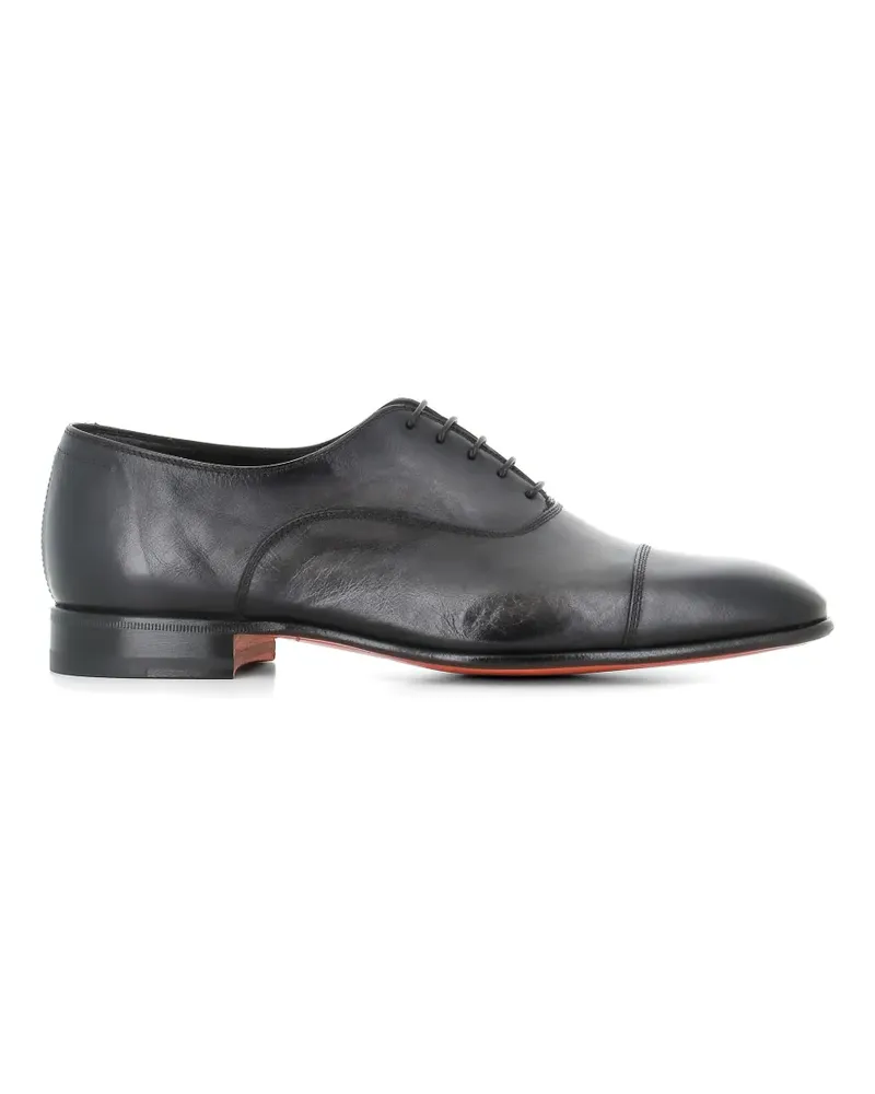 Santoni cap-toe lace-up oxford shoes - Schwarz Schwarz