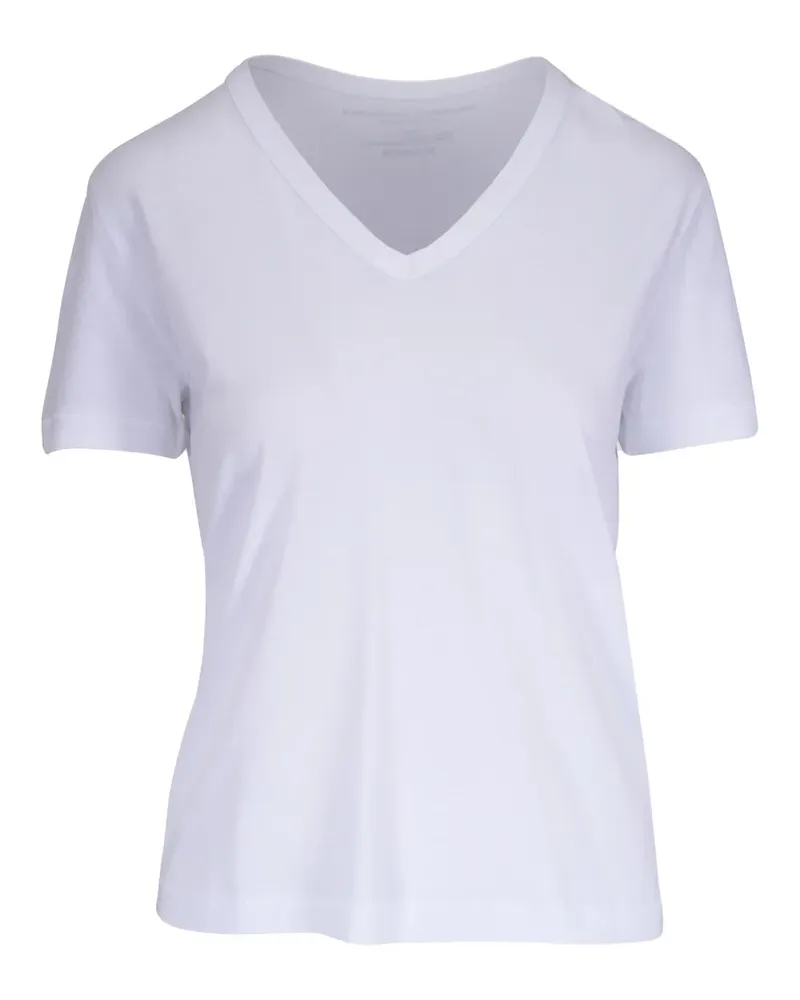 Majestic T-Shirt mit V-Ausschnitt - Weiß Weiß