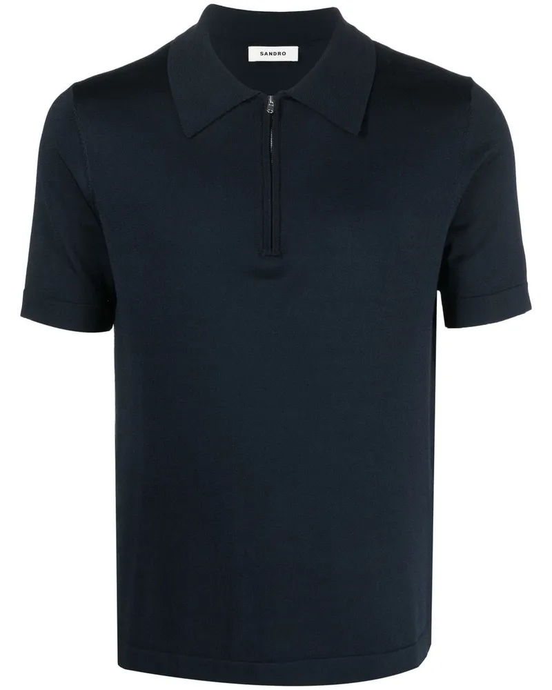 Sandro Pablo Poloshirt mit Reißverschluss - Blau Blau