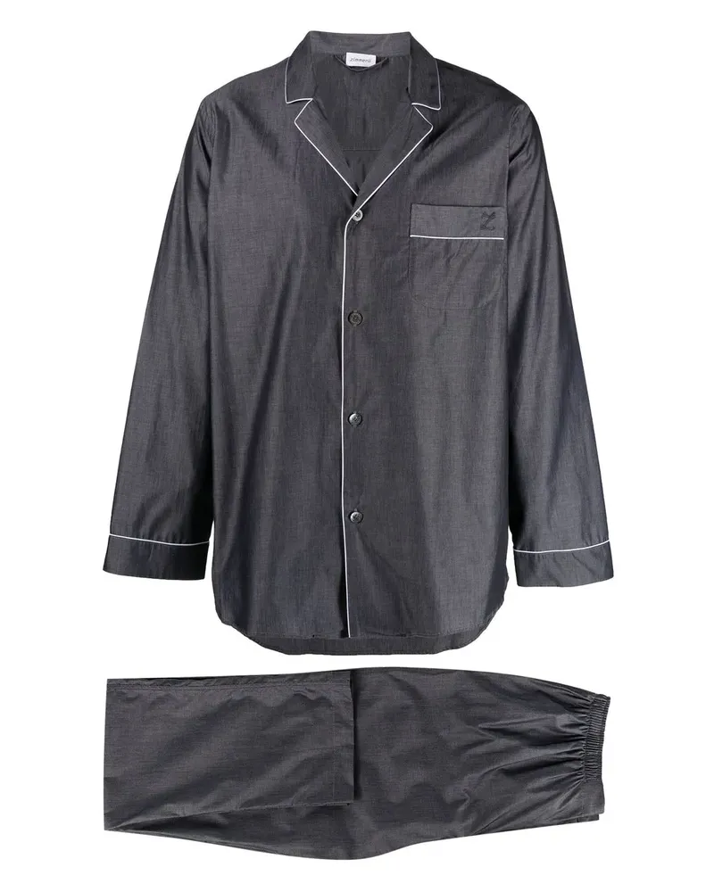 Zimmerli Klassischer Pyjama - Grau Grau