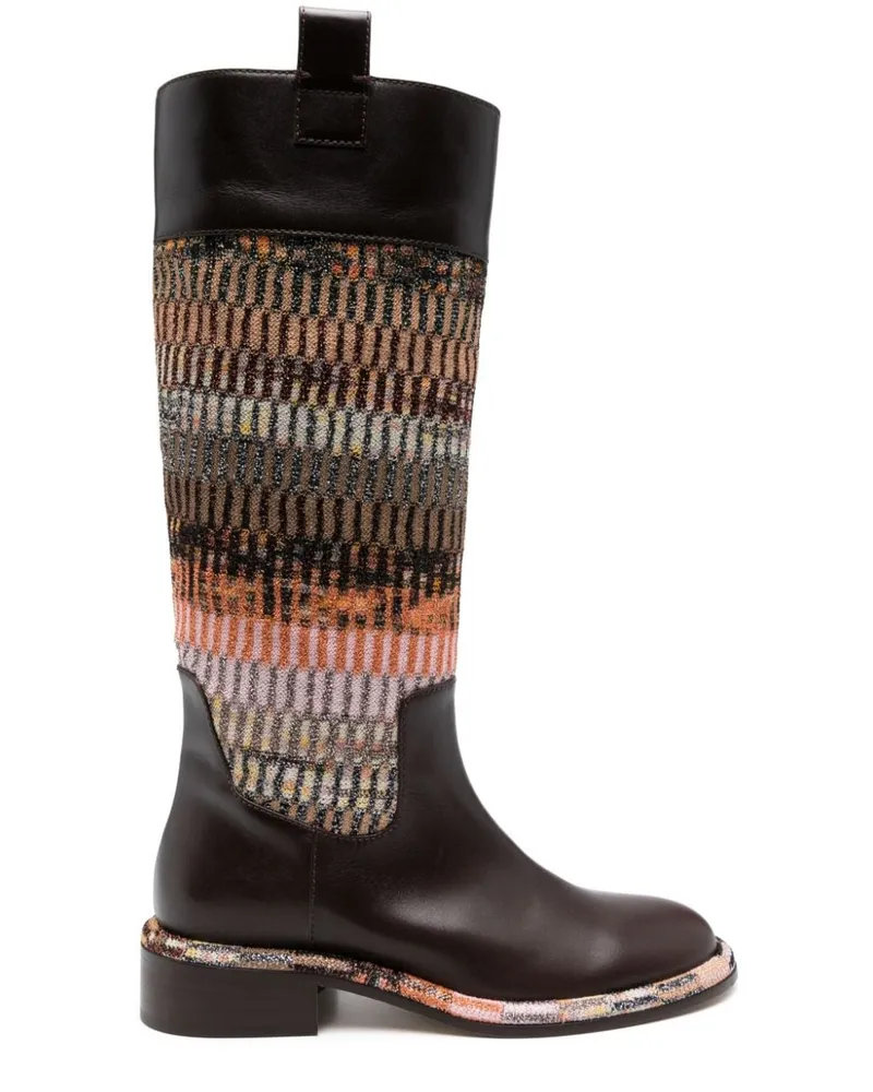 Missoni Gestreifte Stiefel - Braun Braun