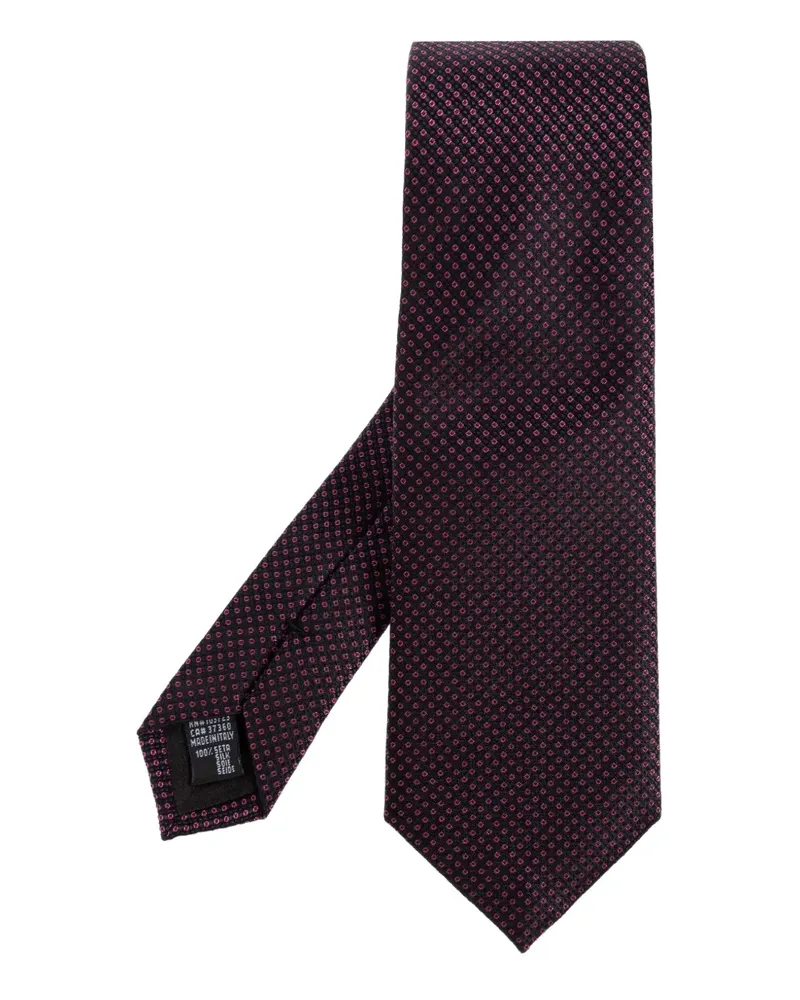 Giorgio Armani Seidenkrawatte mit Mikro-Muster - Schwarz Schwarz