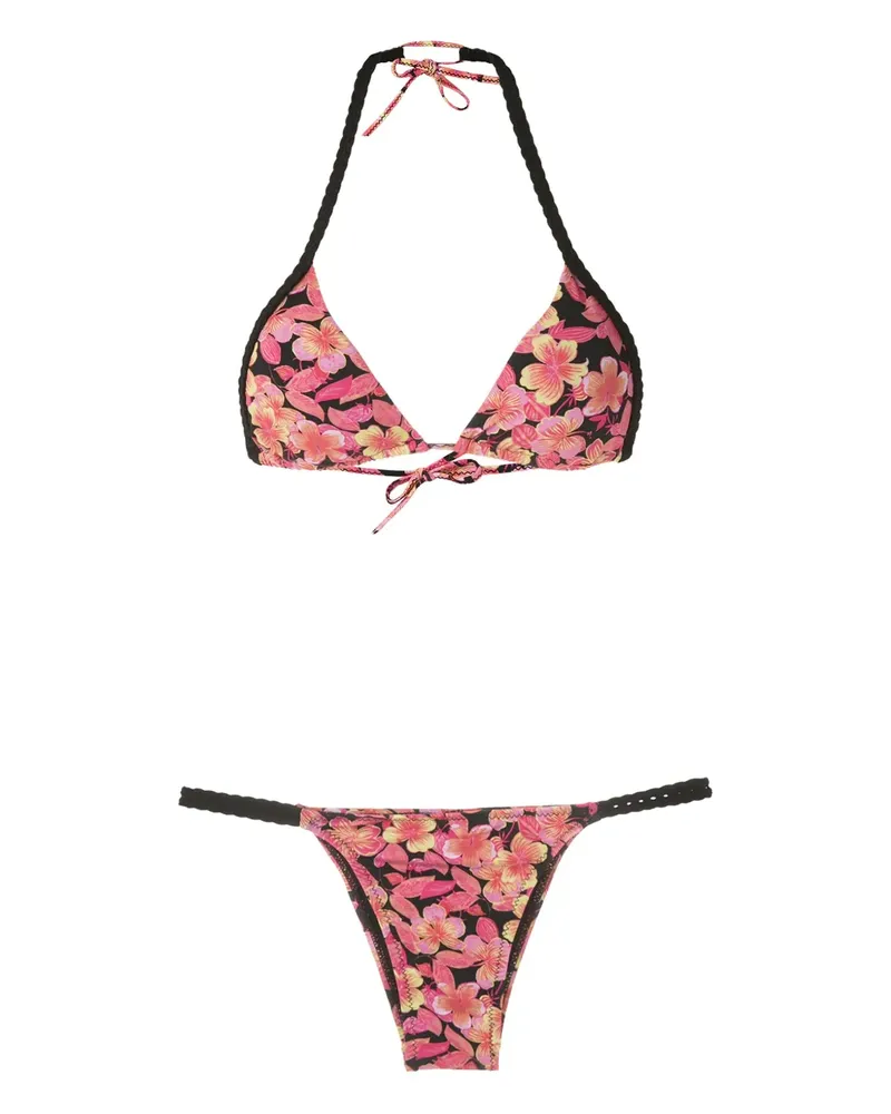 Amir Slama Bikini mit Blumen-Print - Rosa Rosa