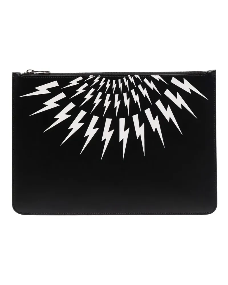 Neil Barrett Thunderbolt Fairisle Clutch - Schwarz Schwarz