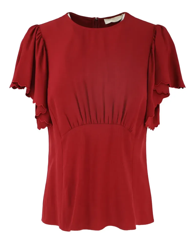 Ulla Johnson Bluse mit Flatterärmeln - Rot Rot