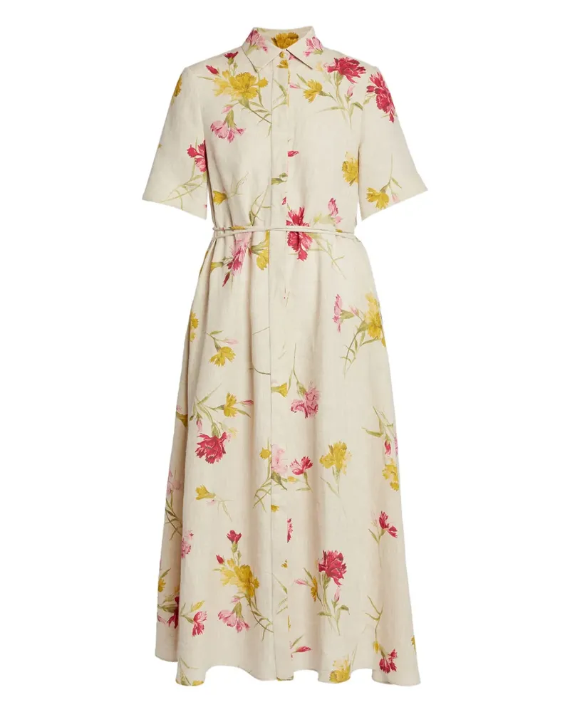 Erdem Hemdkleid mit Blumen-Print - Nude Nude