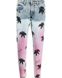 Philipp Plein Boyfriend-Jeans mit Print Blau