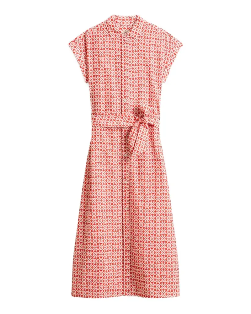 Woolrich geometric-print belted midi dress - Rot Rot
