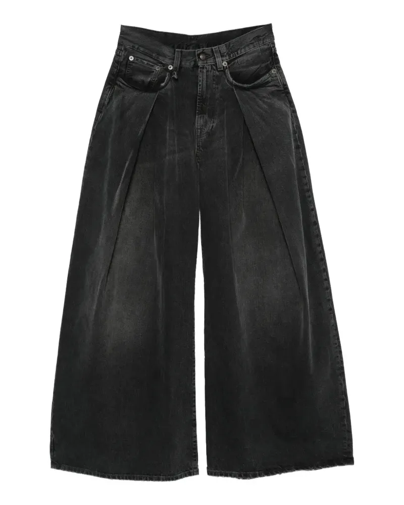 R13 Foldover pleated wide-leg jeans - Schwarz Schwarz