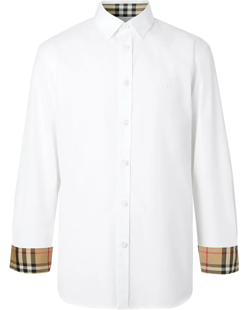 Burberry Schmales Hemd mit Monogramm - Weiß Weiß