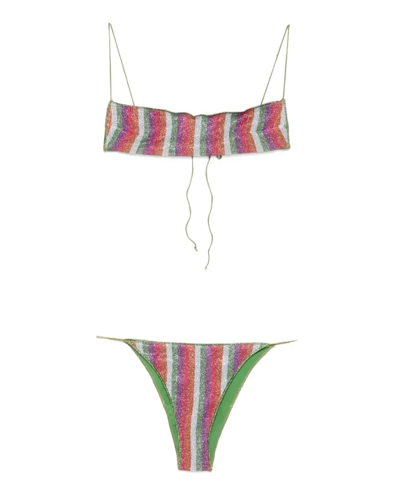 Oséree striped glitter-effect bikini - Rosa Rosa