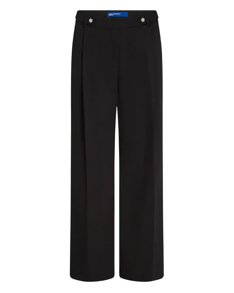 Karl Lagerfeld Hose mit weitem Bein - Schwarz Schwarz
