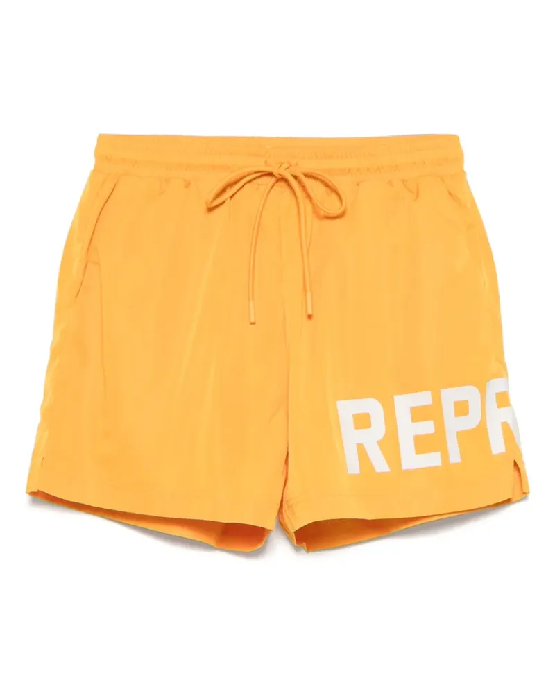 REPRESENT Badeshorts mit Logo-Print - Gelb Gelb