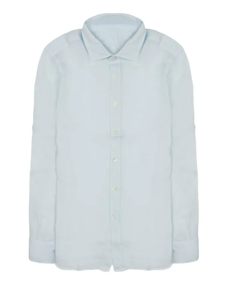 120% Lino long-sleeve linen shirt - Blau Blau