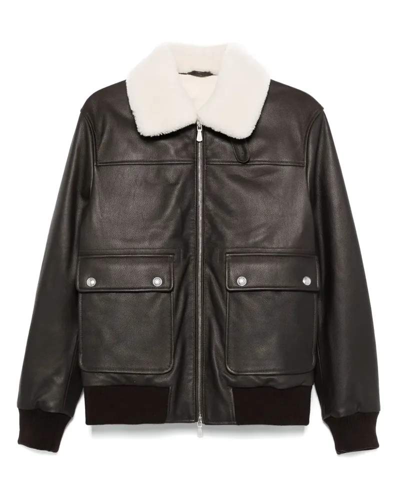 Eleventy Bomberjacke aus Shearling - Braun Braun