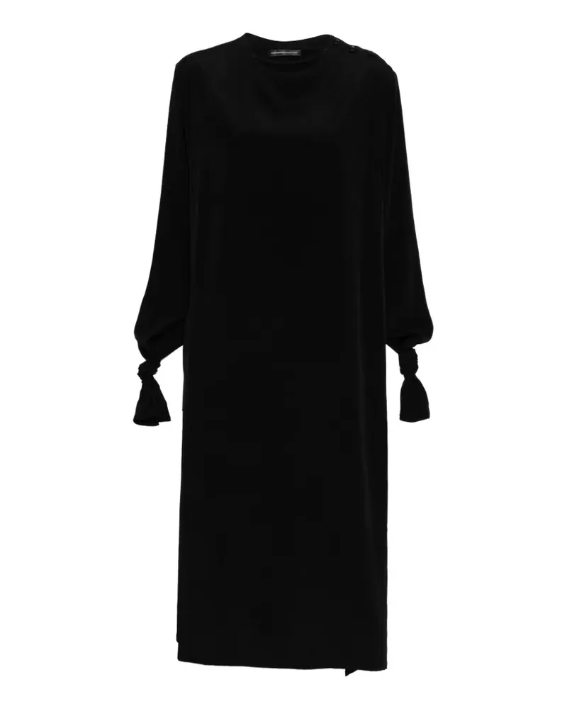 Yohji Yamamoto crepe-de-chine midi dress - Schwarz Schwarz