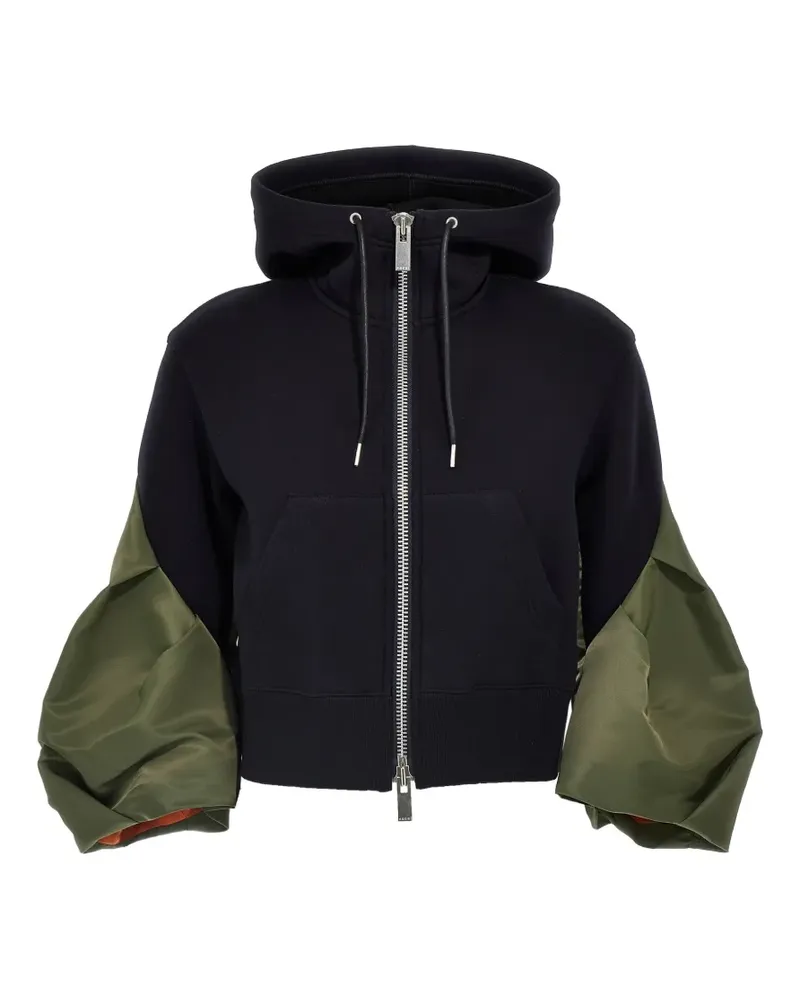 Sacai contrast-panel Sponge hoodie - Blau Blau