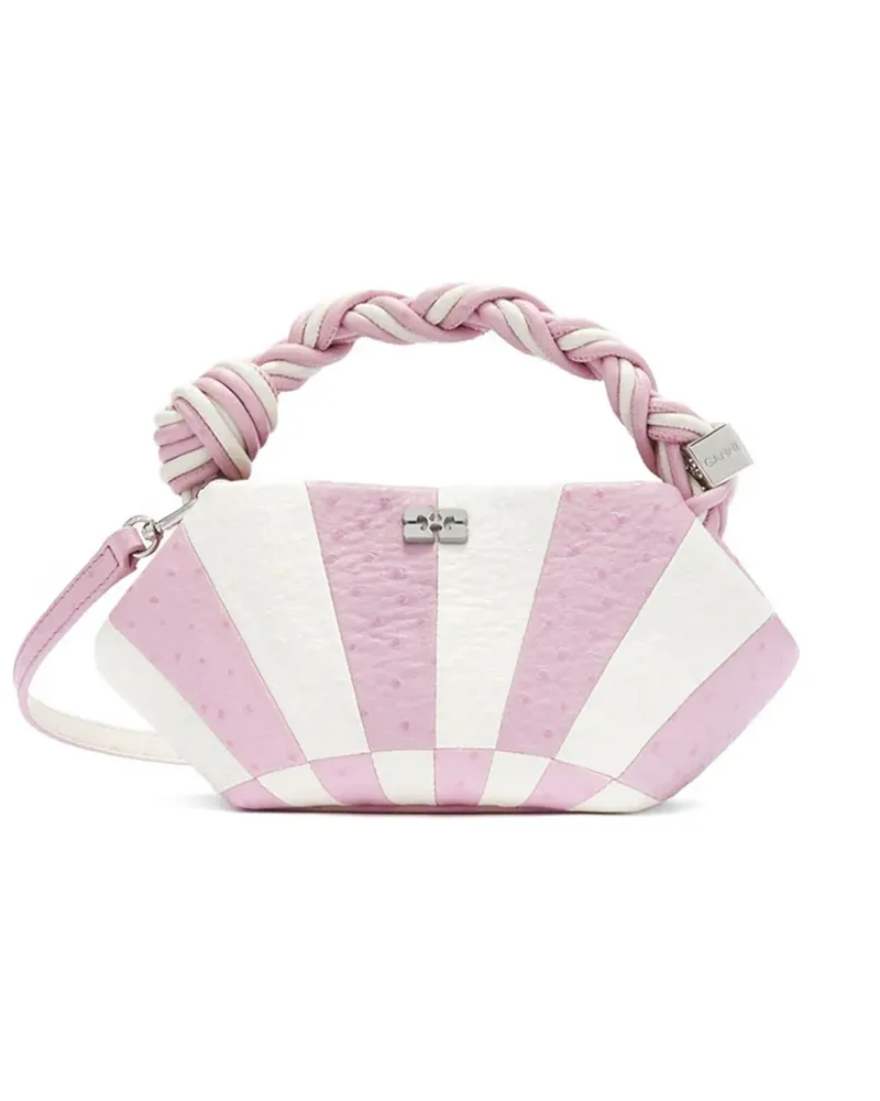 Ganni Gestreifte Bou Schultertasche - Rosa Rosa