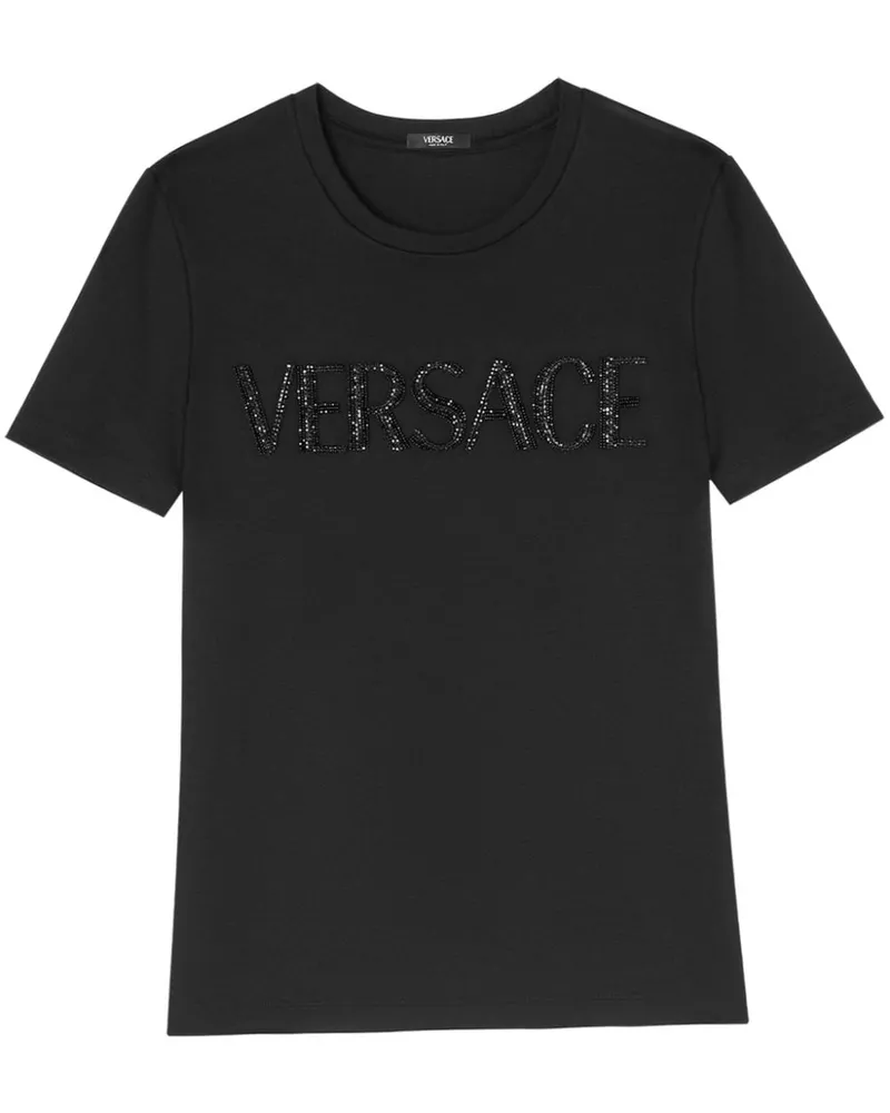 Versace T-Shirt mit Kristallen - Schwarz Schwarz