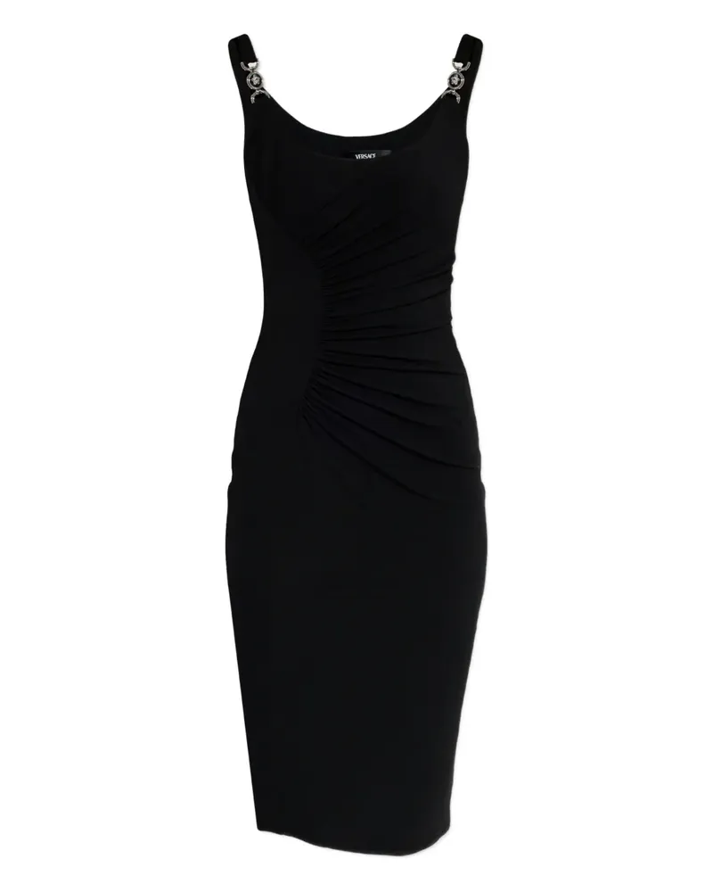 Versace Midikleid mit Medusa-Detail - Schwarz Schwarz