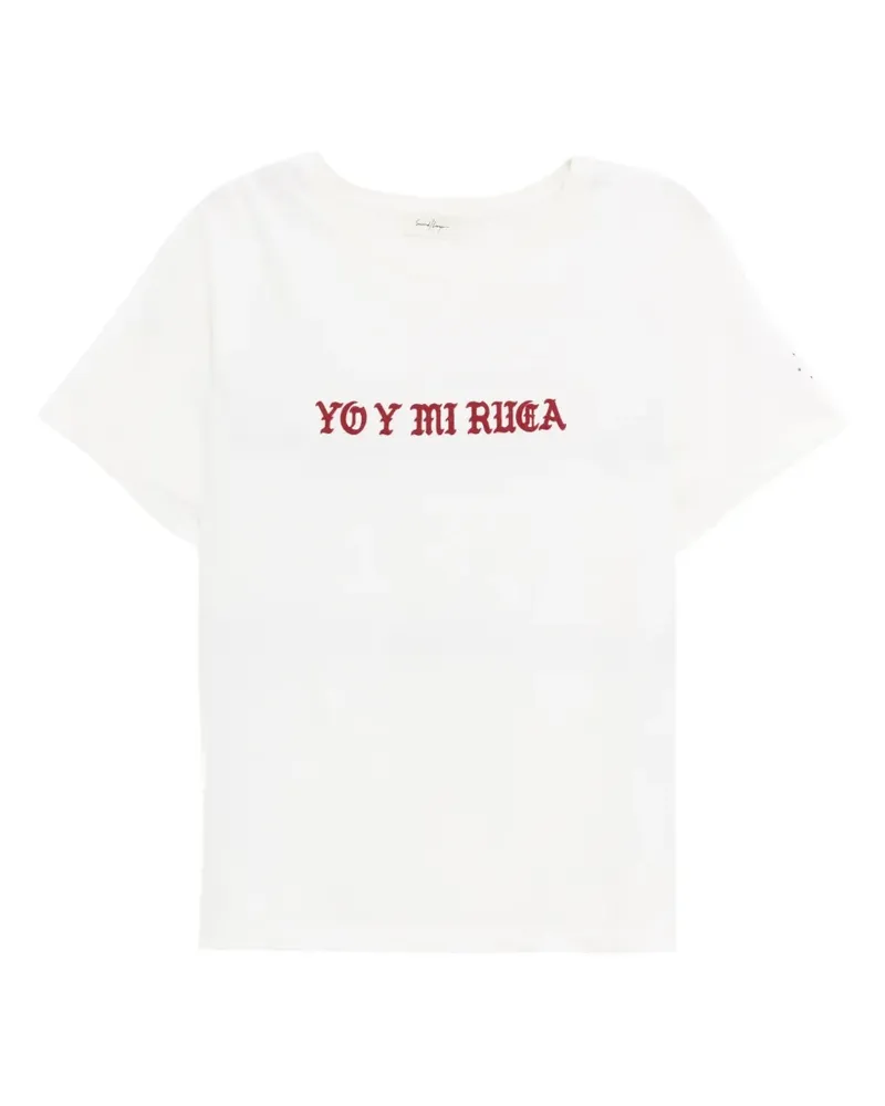 Second/Layer T-Shirt mit Slogan-Print - Weiß Weiß