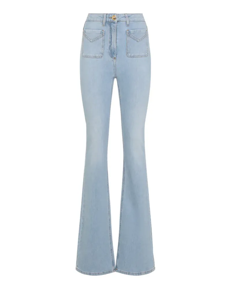 Elisabetta Franchi pocket flared denim - Blau Blau