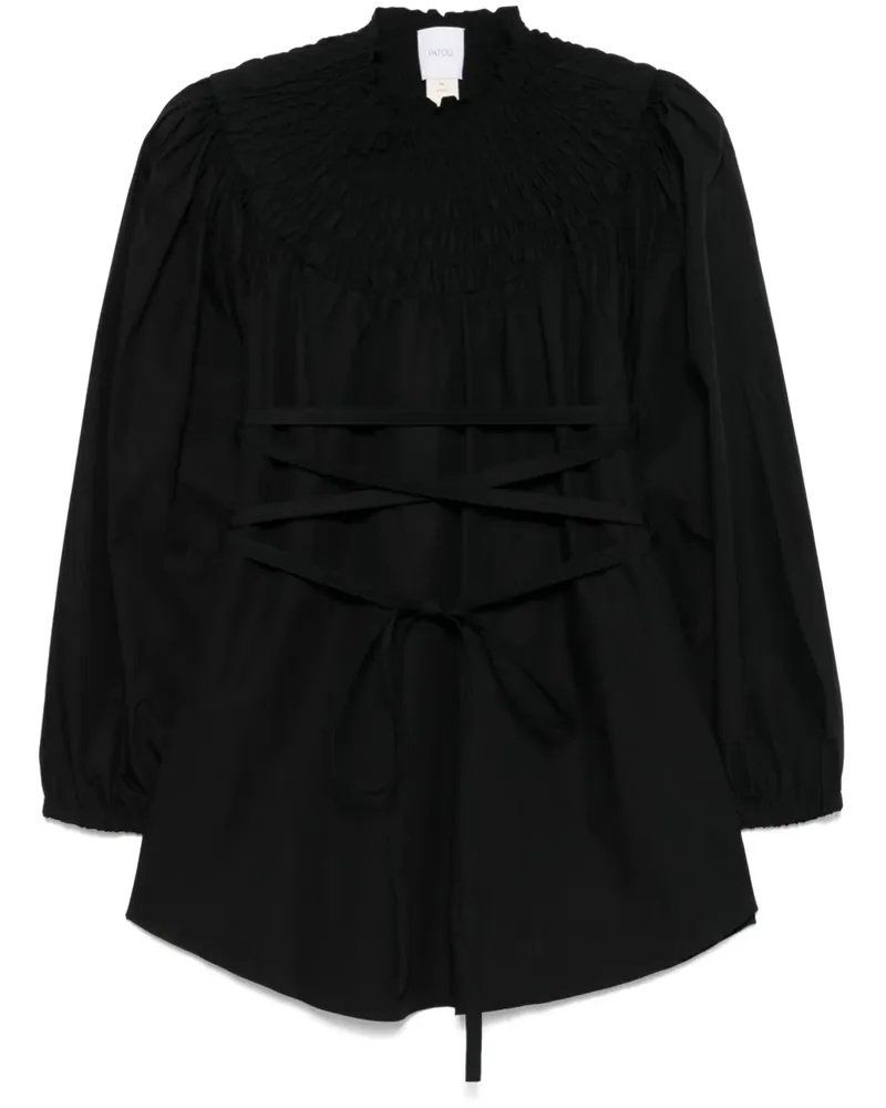 Patou Gesmokte Bluse - Schwarz Schwarz