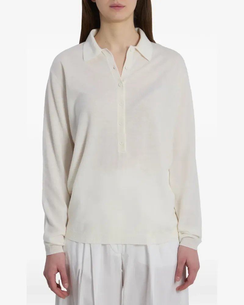 FRANKIE Shop Tala V-neck polo shirt - Weiß Weiß