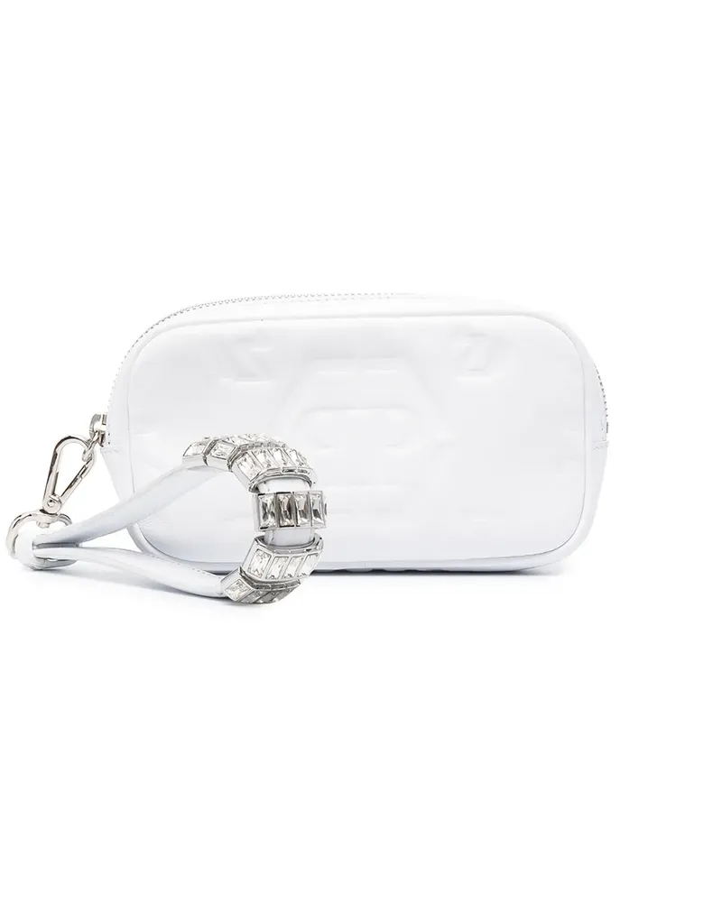 Philipp Plein Clutch mit Prägung - Weiß Weiß