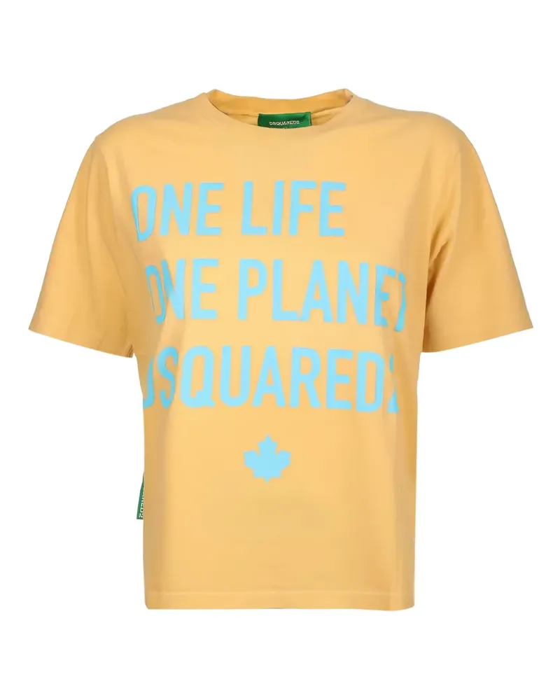 Dsquared2 T-Shirt mit Ahornblatt - Gelb Gelb