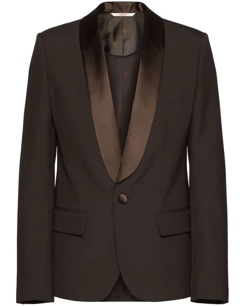 Valentino Garavani Sakko mit Kontrastrevers - Braun Braun