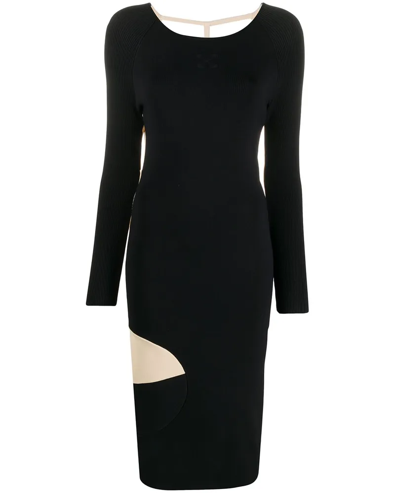 OFF-WHITE Geripptes Kleid - Schwarz Schwarz