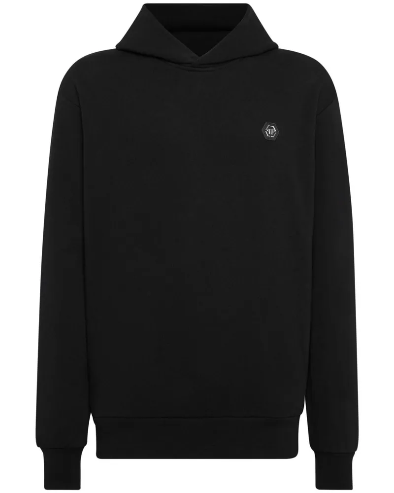 Philipp Plein Hoodie mit Logo-Applikation Schwarz