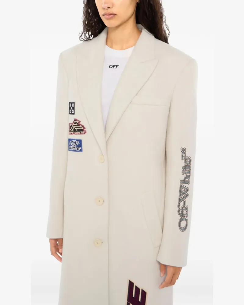 OFF-WHITE Racing long coat - Nude Nude