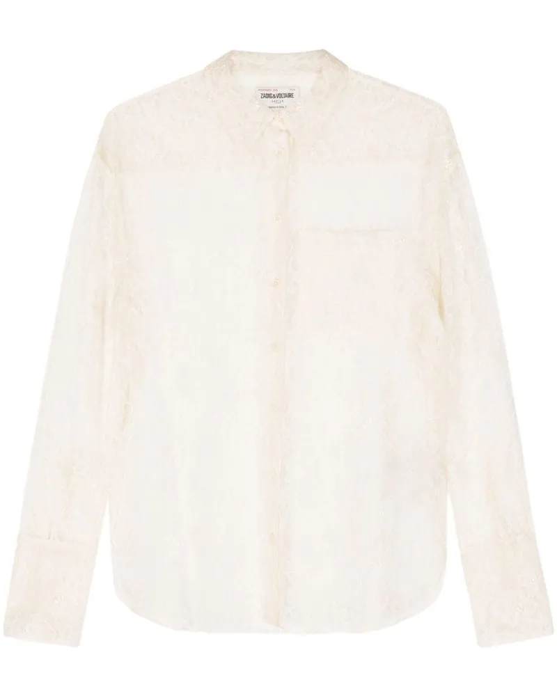 Zadig & Voltaire Tyrone Hemd mit blumiger Spitze - Nude Nude