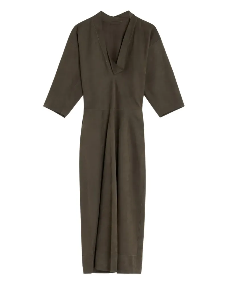 Christophe Lemaire Midikleid mit Dreiviertelärmeln - Grün Grün