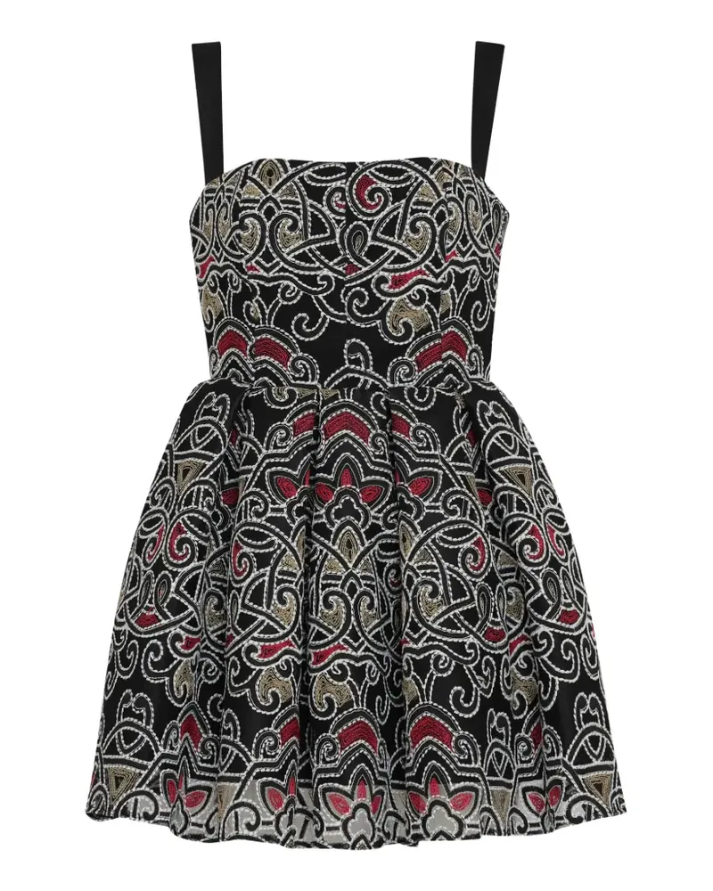 OLYMPIAH arabesco print strap dress - Schwarz Schwarz