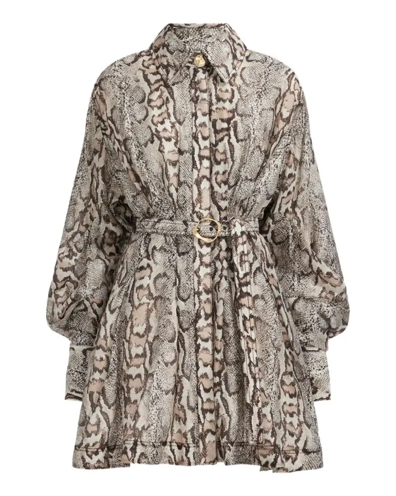 Aje. Murphie Minikleid mit Schlangen-Print - Braun Braun