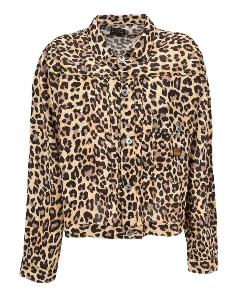 KAPITAL Hemdjacke mit Leopardenprint - Nude Nude