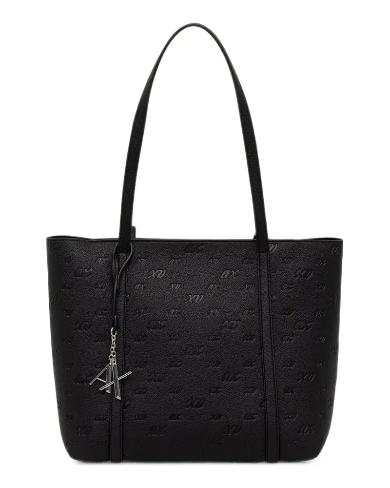 Armani Exchange Shopper mit Logo-Prägung - Schwarz Schwarz