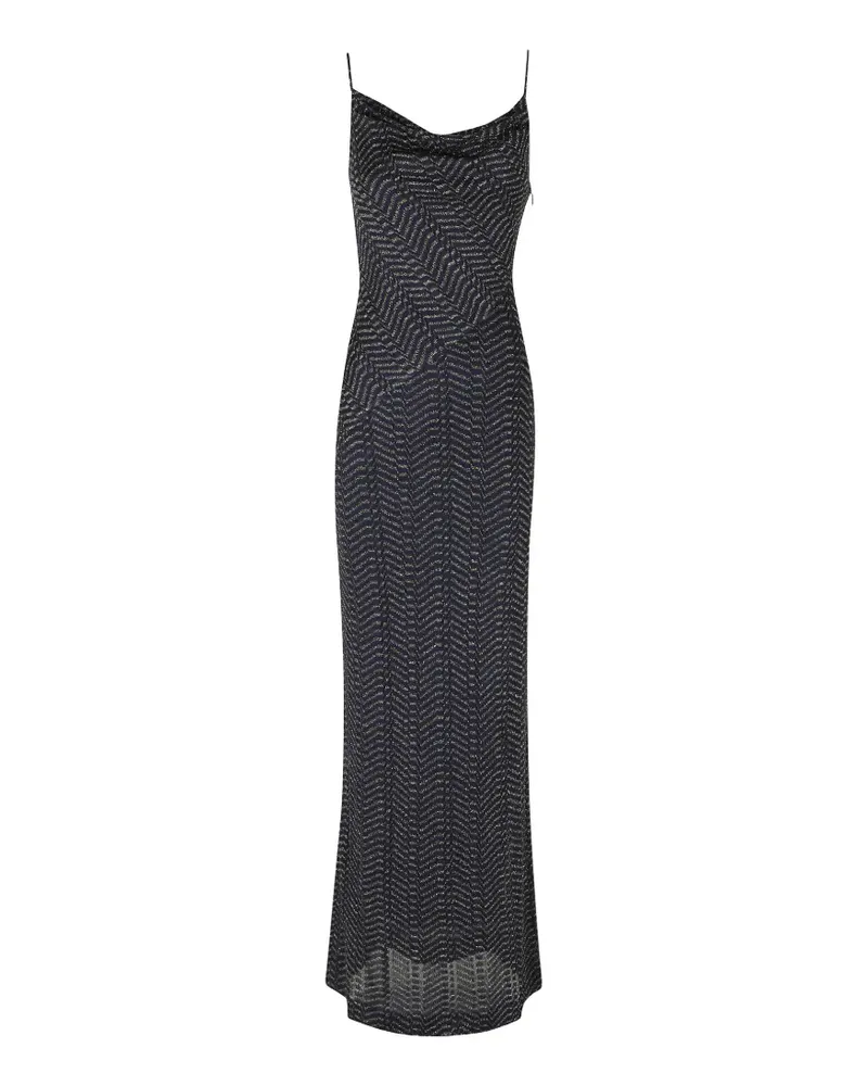 Missoni Langes Lamé-Kleid aus Viskose mit Kapuze - Blau Blau