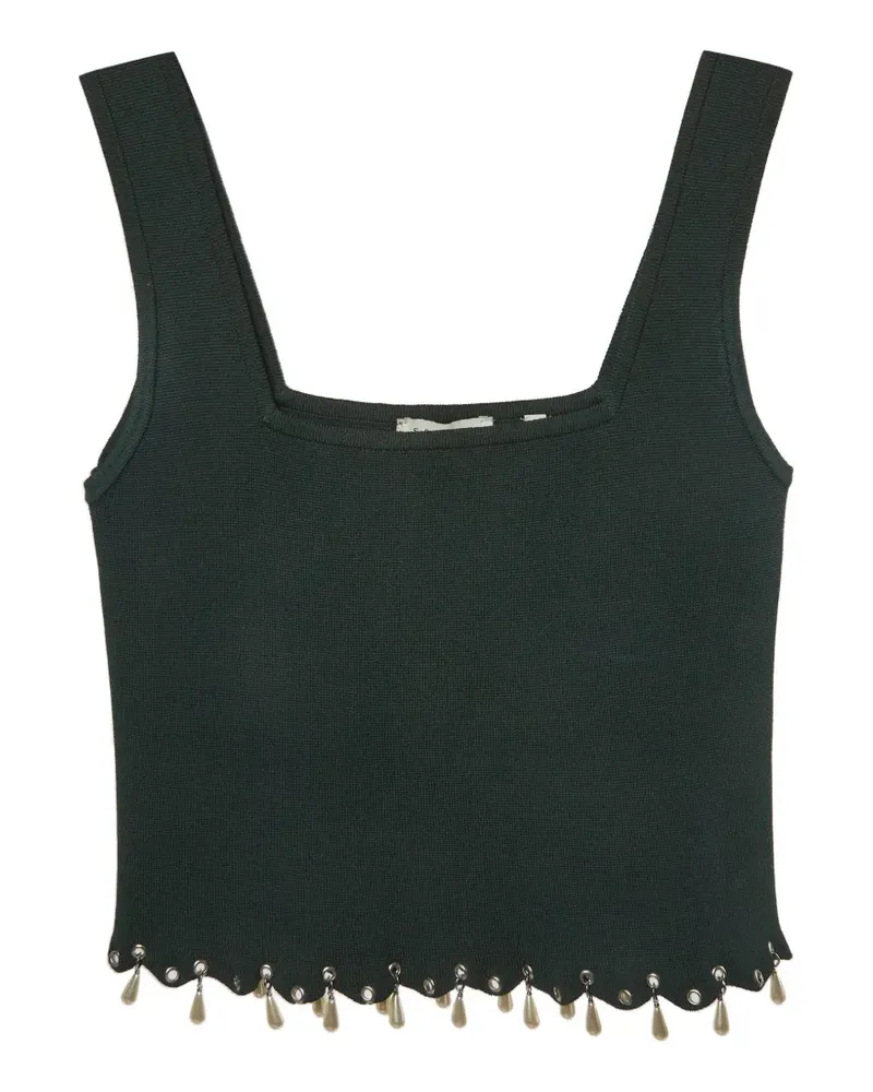 Sandro Cropped-Oberteil mit Perlen - Grün Grün