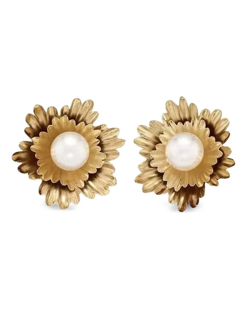 Irene Neuwirth 18kt Super Bloom Gelbgoldohrringe mit Perle Gold