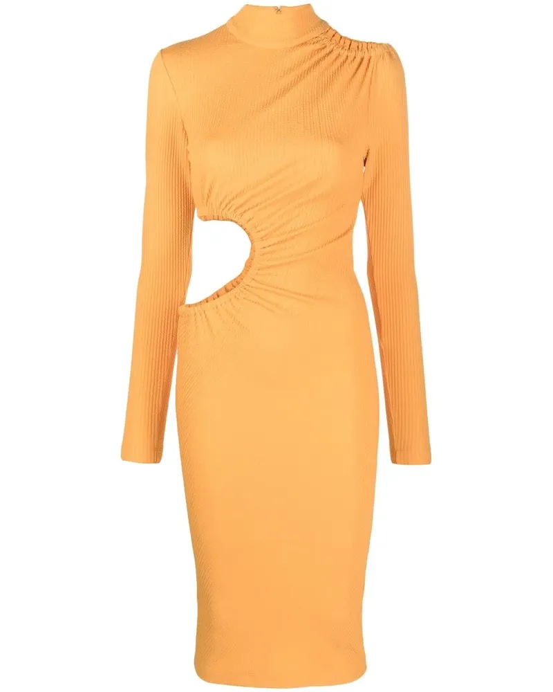 ROTATE Birger Christensen Asymmetrisches Kleid mit Cut-Outs - Orange Orange