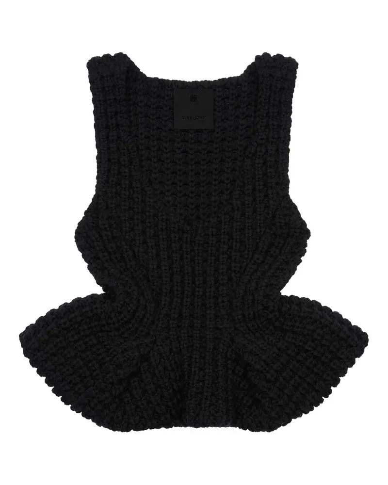 Givenchy Grob gestricktes Oberteil mit Schößchen - Schwarz Schwarz