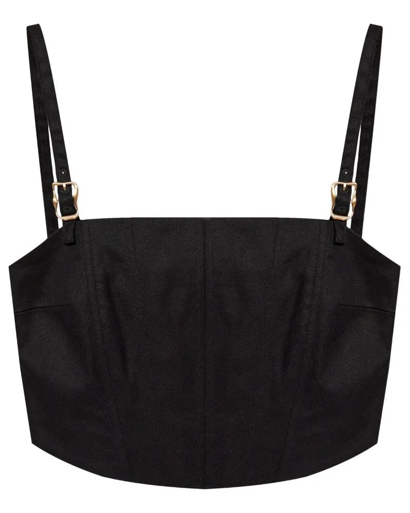 Cult Gaia Cropped-Top mit eckigem Ausschnitt - Schwarz Schwarz