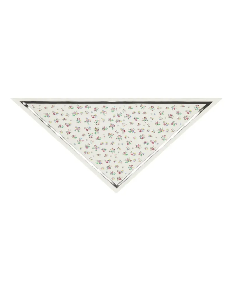 Tory Burch floral triangle scarf - Nude Nude