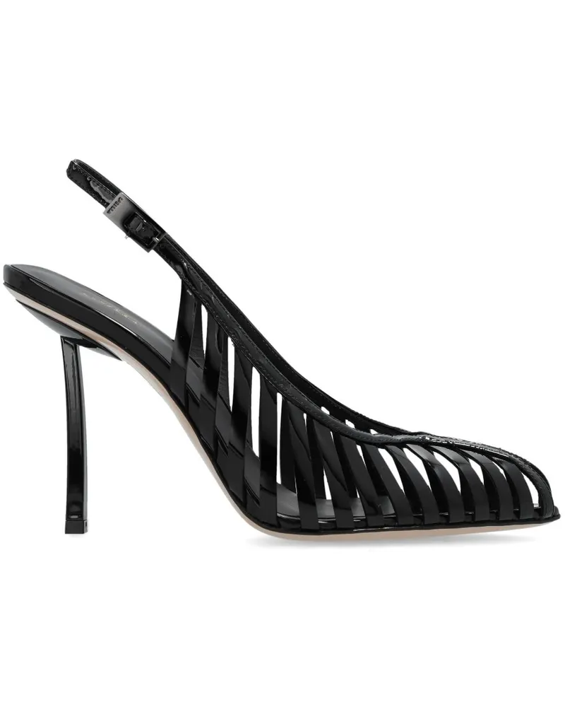 Le Silla Cage Slingback-Pumps 100mm - Schwarz Schwarz