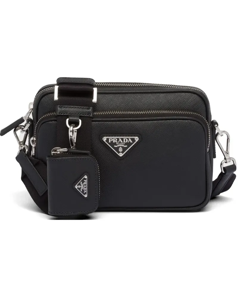 Prada Schultertasche mit abnehmbarem Beutel - Schwarz Schwarz
