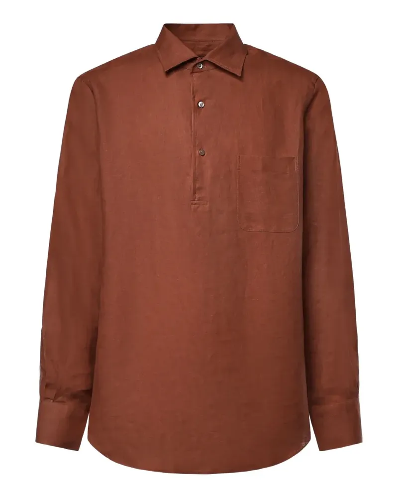 Loro Piana Poloshirt mit Brusttasche - Braun Braun